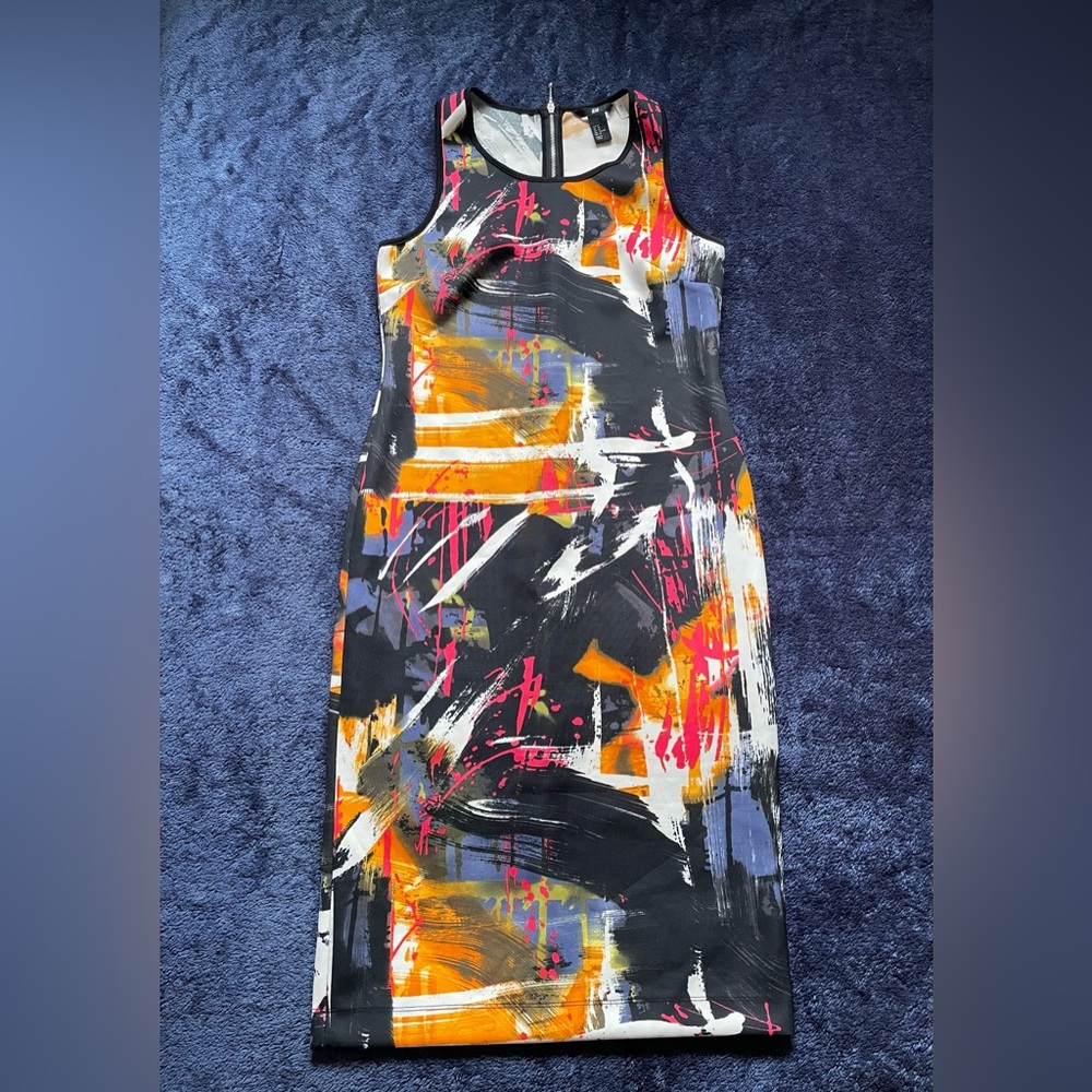 H&M abstract print tank dress sz M
